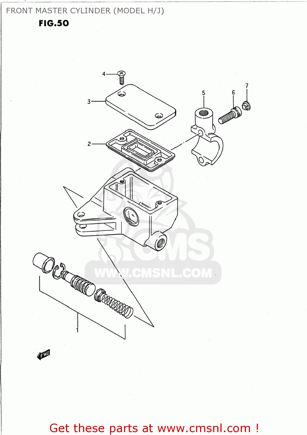 FRONT MASTER CYLINDER (MODEL H/J) VS1400GLP INTRUDER 1992 (N) USA (E03)