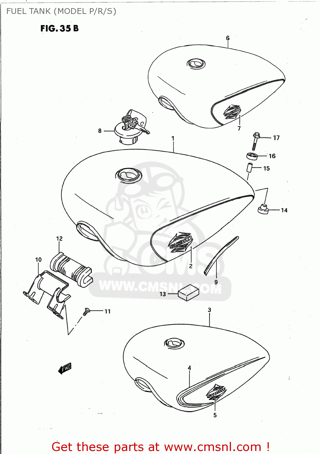FUEL TANK (MODEL P/R/S) VS1400GLP INTRUDER 1992 (N) USA (E03)