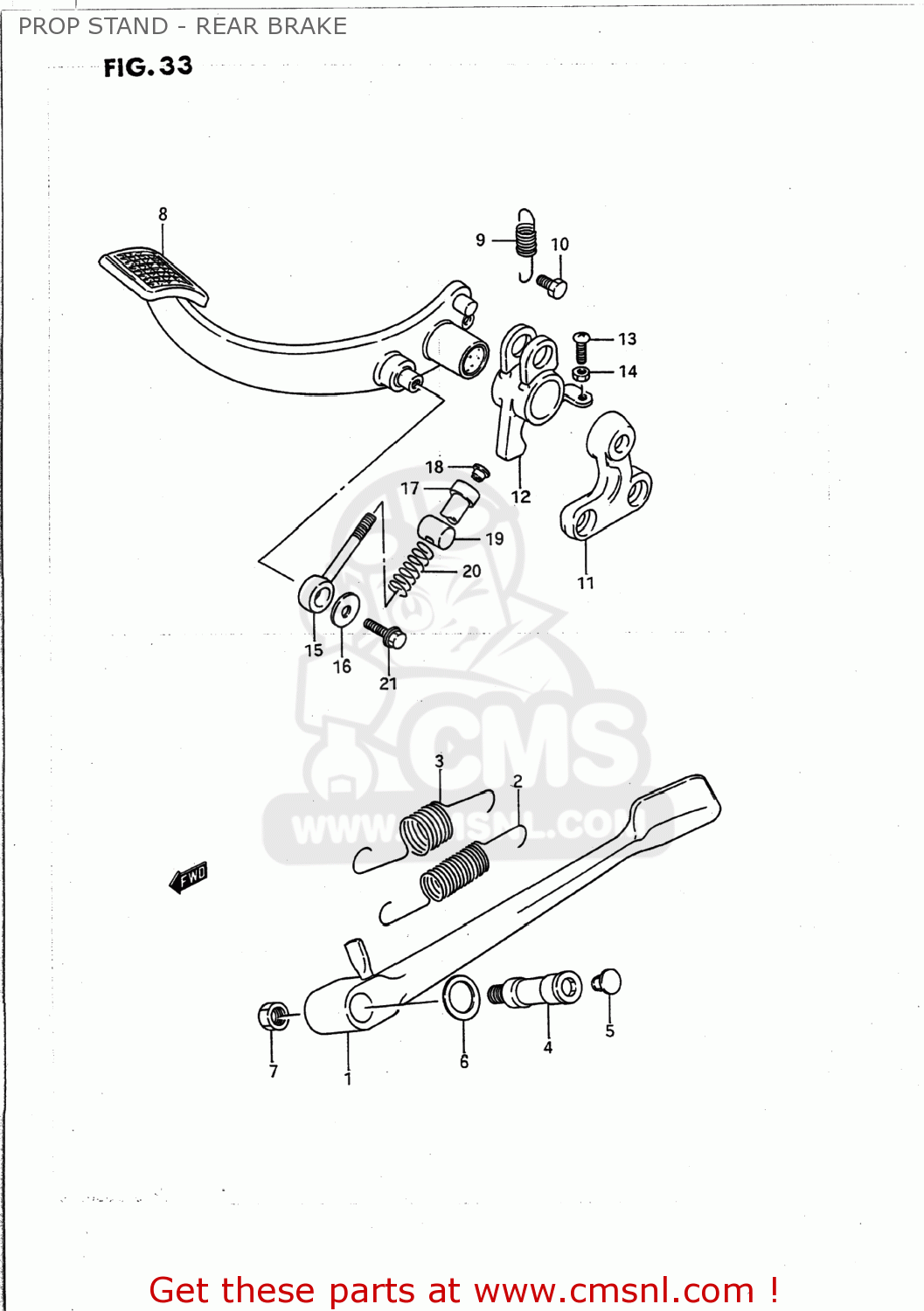 PROP STAND - REAR BRAKE VS1400GLP INTRUDER 1992 (N) USA (E03)
