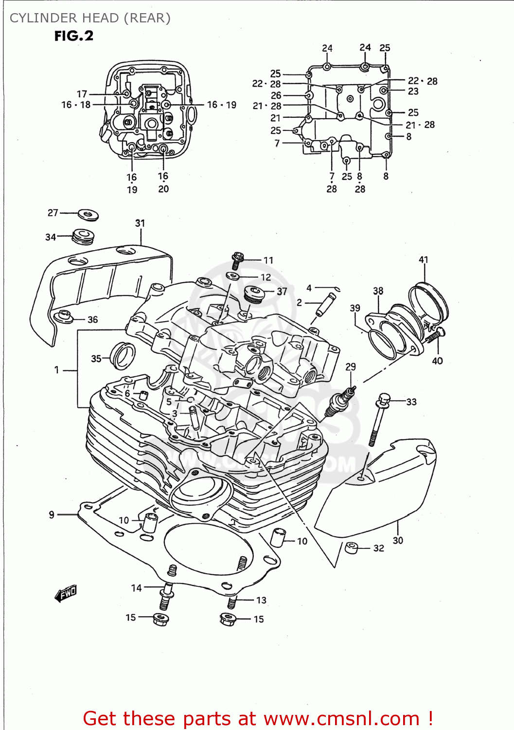CYLINDER HEAD (REAR) VS1400GLP INTRUDER 1993 (P) USA (E03)