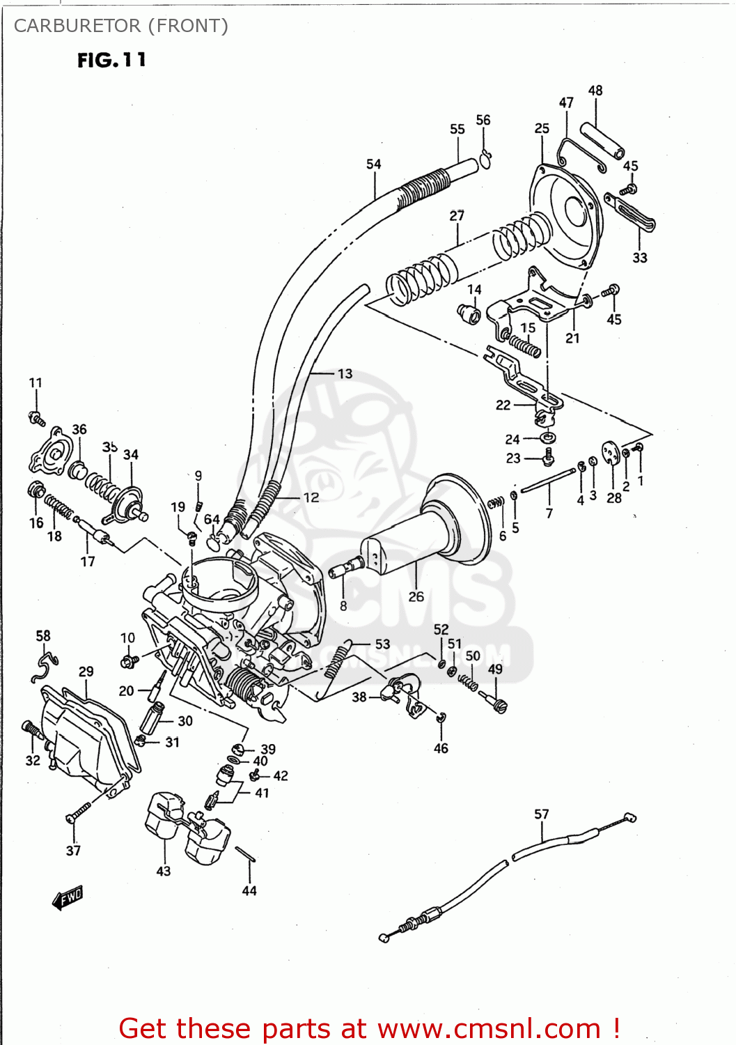 CARBURETOR (FRONT) VS1400GLP INTRUDER 1994 (R) USA (E03)