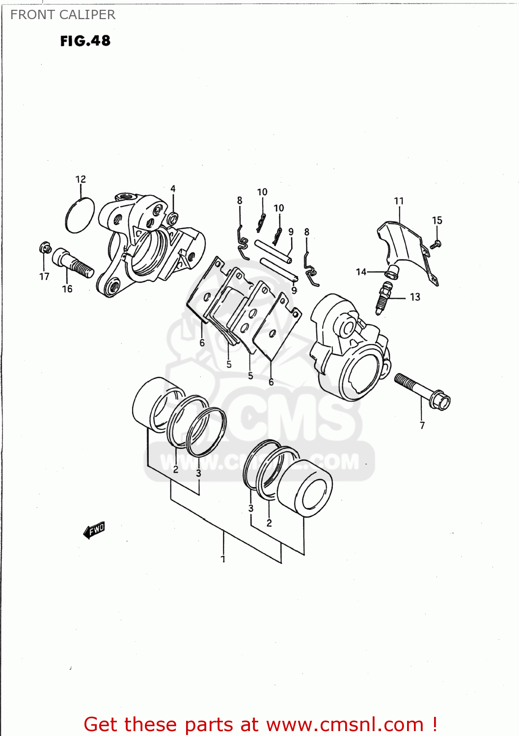FRONT CALIPER VS1400GLP INTRUDER 1994 (R) USA (E03)