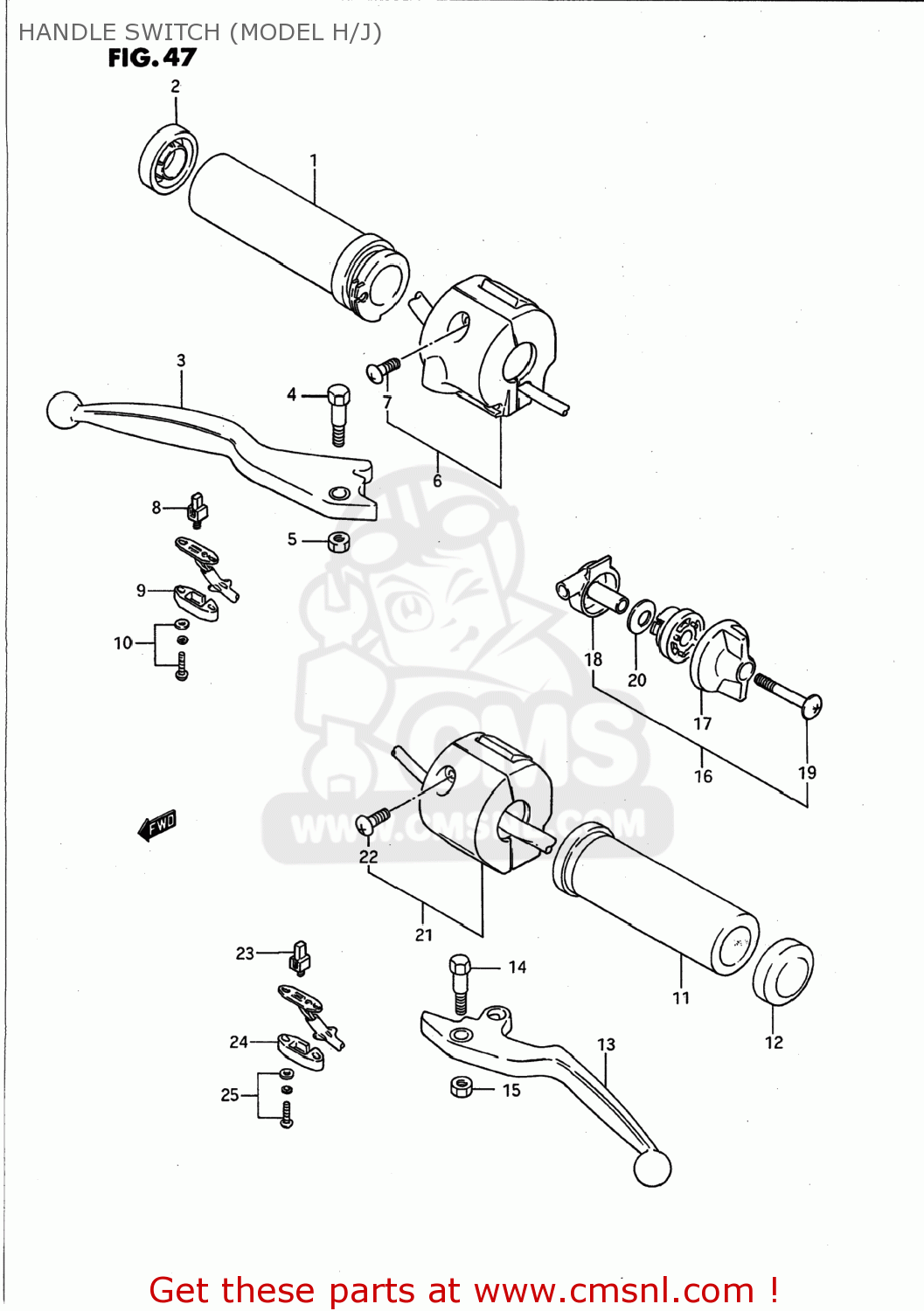 HANDLE SWITCH (MODEL H/J) VS1400GLP INTRUDER 1994 (R) USA (E03)