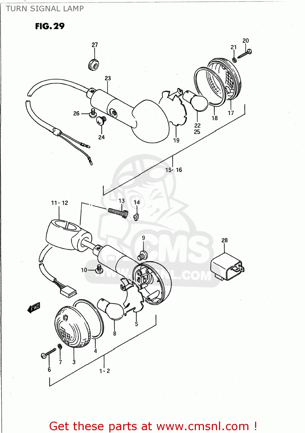 TURN SIGNAL LAMP VS1400GLP INTRUDER 1994 (R) USA (E03)