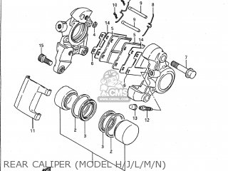REAR CALIPER (MODEL H/J/L/M/N) - VS1400GLP INTRUDER 1994 (R) USA (E03)