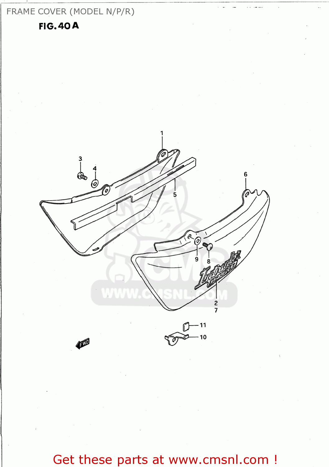 FRAME COVER (MODEL N/P/R) VS1400GLP INTRUDER 1995 (S) USA (E03)