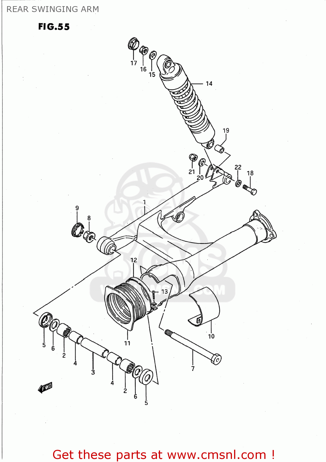 REAR SWINGING ARM VS1400GLP INTRUDER 1995 (S) USA (E03)