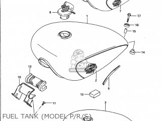 FUEL TANK (MODEL P/R/S) - VS1400GLP INTRUDER 1995 (S) USA (E03)