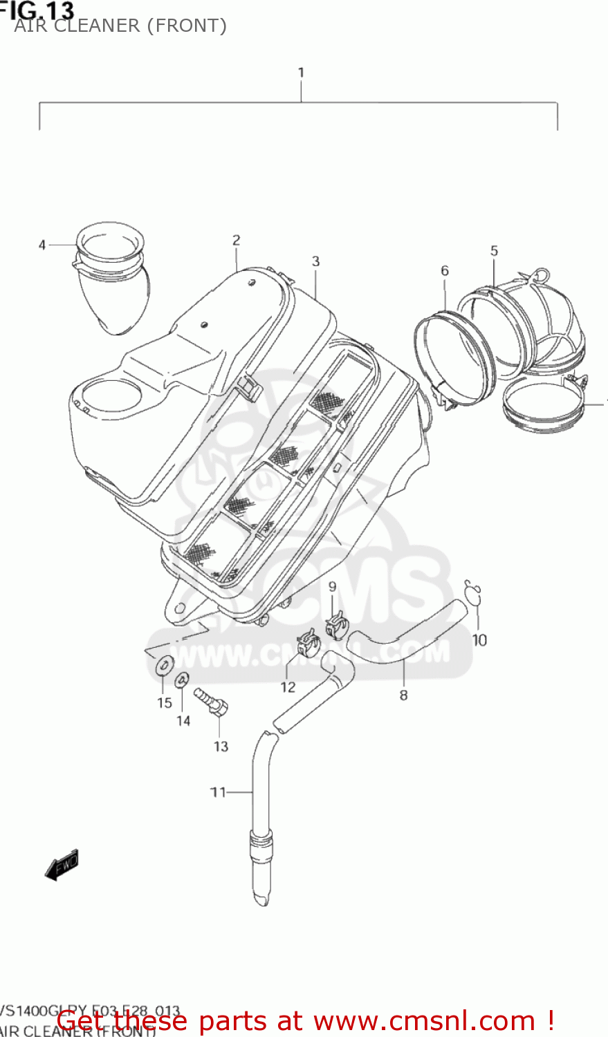 AIR CLEANER (FRONT) VS1400GLP INTRUDER 1996 (T) USA (E03)