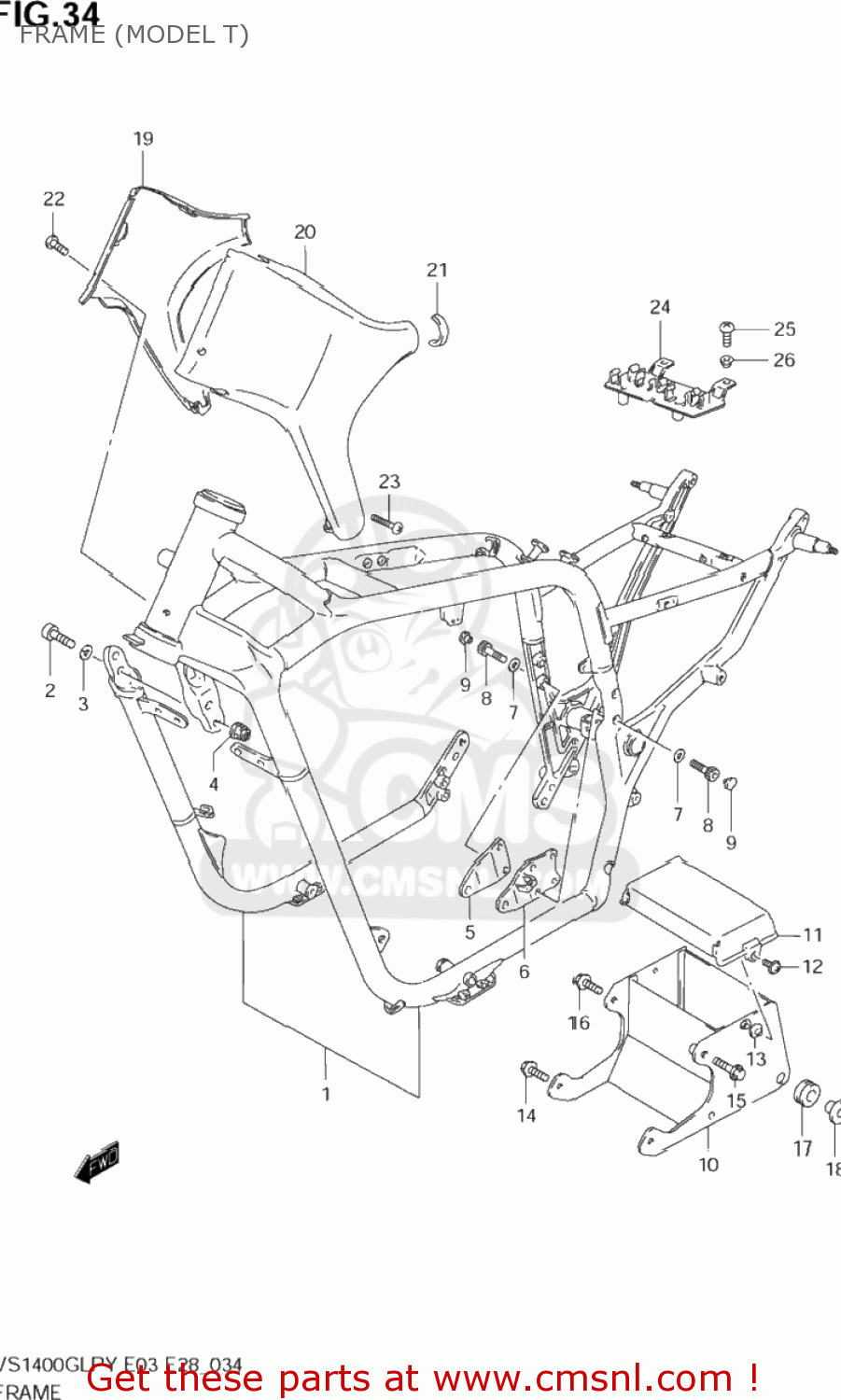 FRAME (MODEL T) VS1400GLP INTRUDER 1996 (T) USA (E03)
