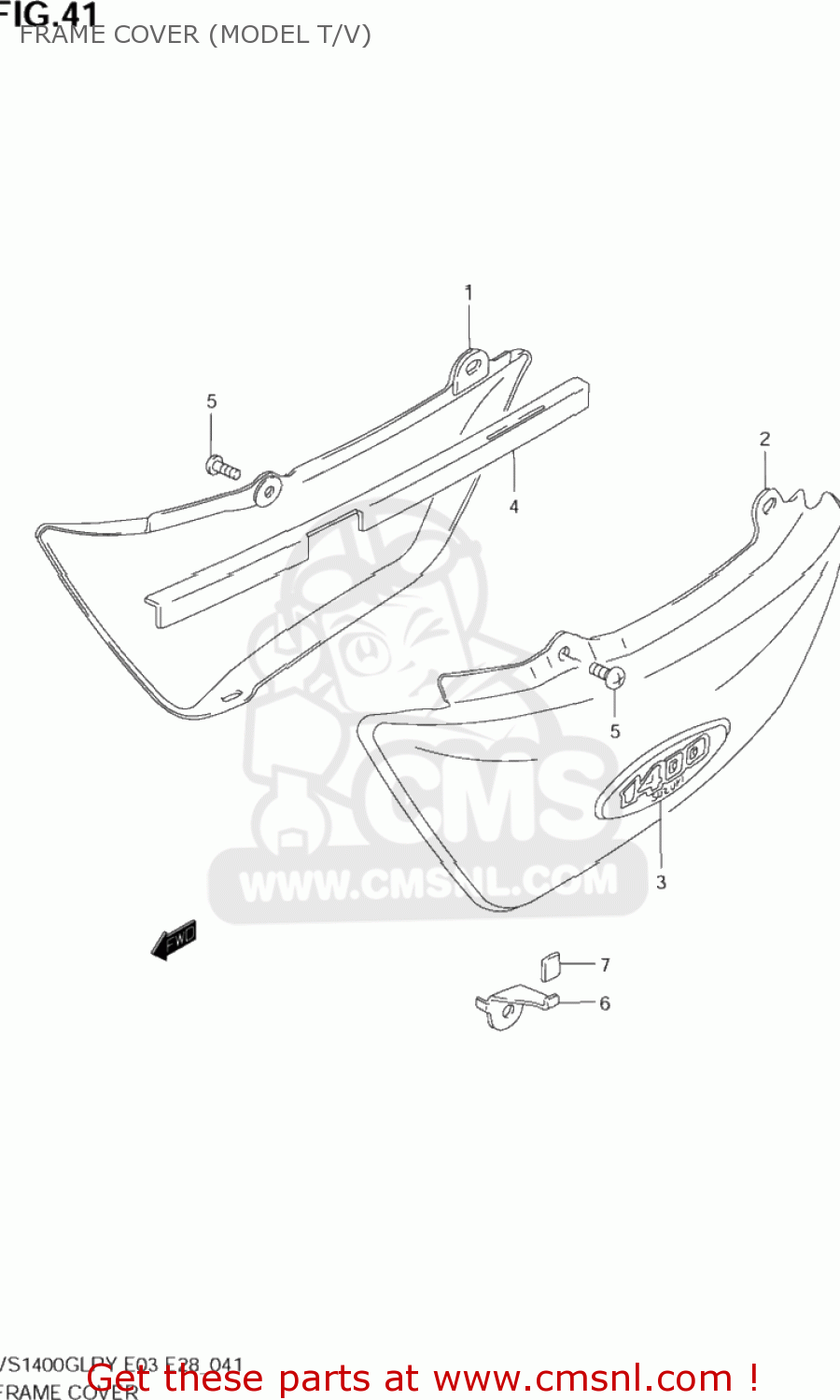 FRAME COVER (MODEL T/V) VS1400GLP INTRUDER 1996 (T) USA (E03)