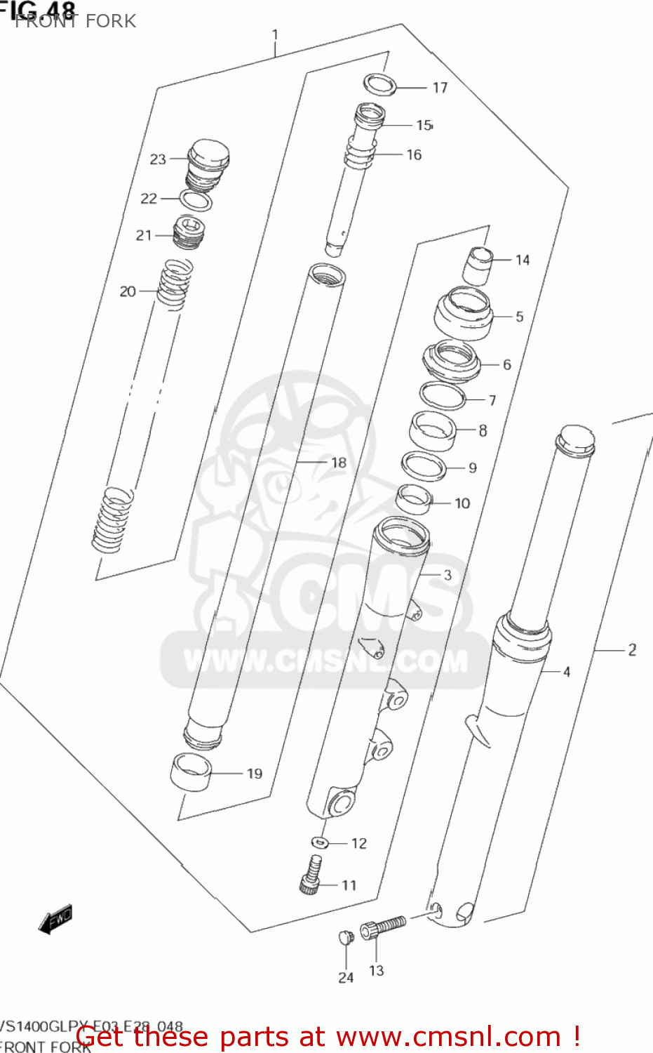 FRONT FORK VS1400GLP INTRUDER 1996 (T) USA (E03)