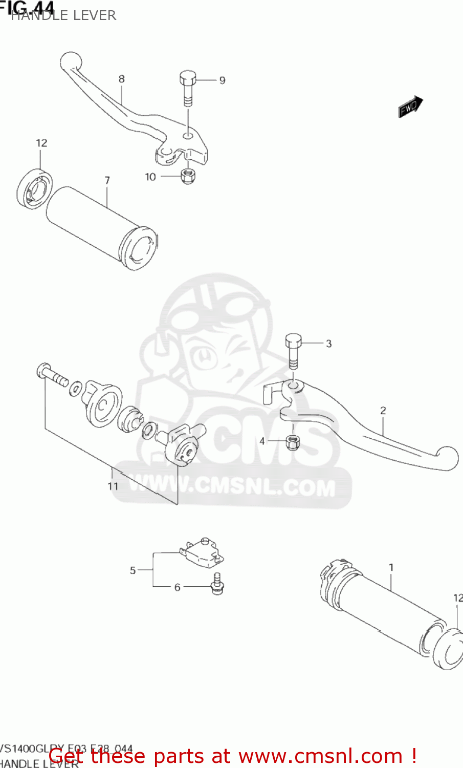 HANDLE LEVER VS1400GLP INTRUDER 1996 (T) USA (E03)