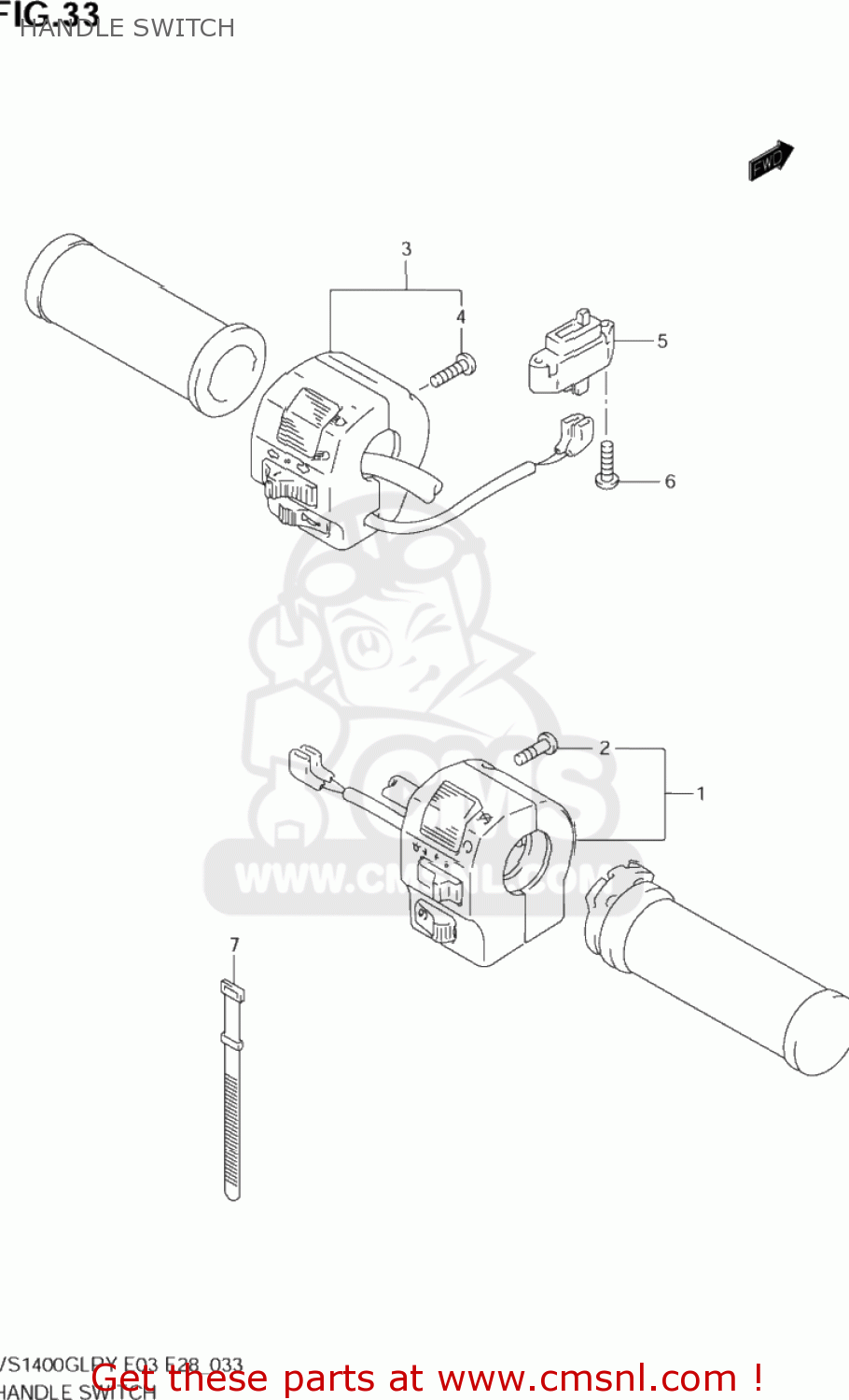 HANDLE SWITCH VS1400GLP INTRUDER 1996 (T) USA (E03)