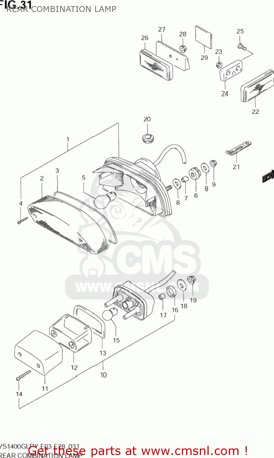 REAR COMBINATION LAMP VS1400GLP INTRUDER 1996 (T) USA (E03)