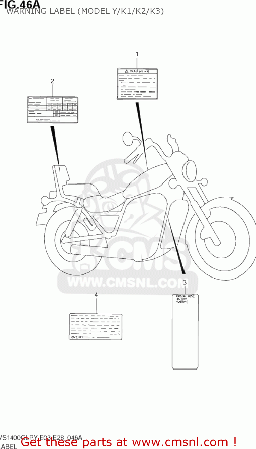 WARNING LABEL (MODEL Y/K1/K2/K3) VS1400GLP INTRUDER 1996 (T) USA (E03)