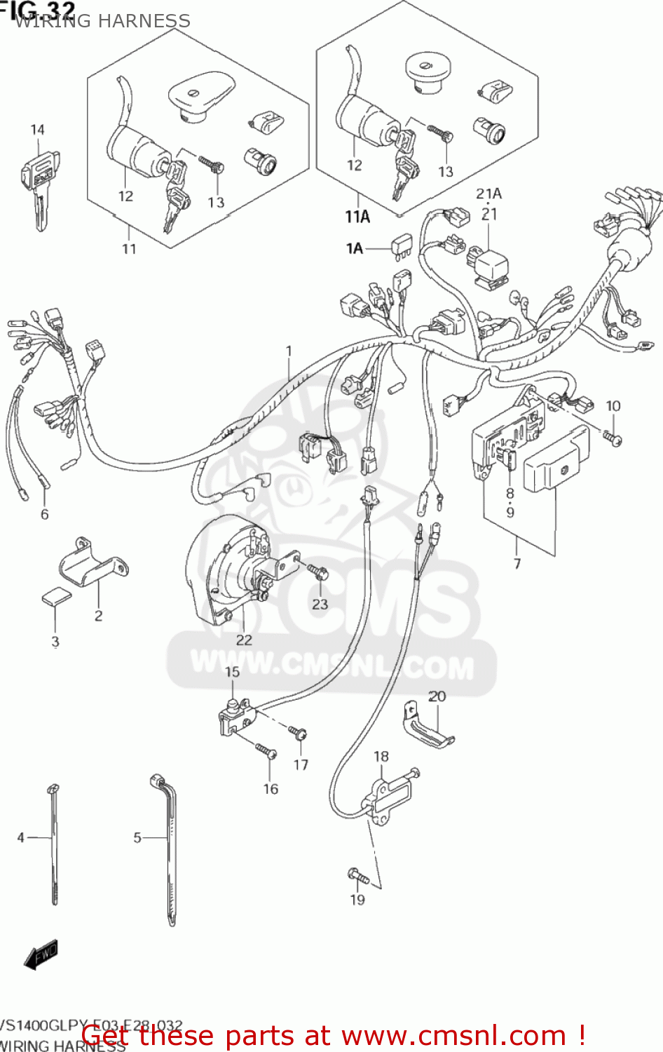 WIRING HARNESS VS1400GLP INTRUDER 1996 (T) USA (E03)