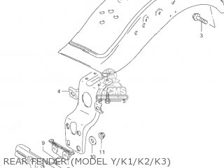REAR FENDER (MODEL Y/K1/K2/K3) - VS1400GLP INTRUDER 1996 (T) USA (E03)