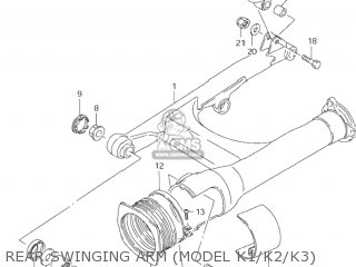 REAR SWINGING ARM (MODEL K1/K2/K3) - VS1400GLP INTRUDER 1996 (T) USA (E03)
