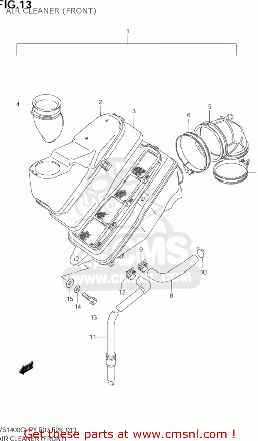 AIR CLEANER (FRONT) VS1400GLP INTRUDER 1997 (V) USA (E03)