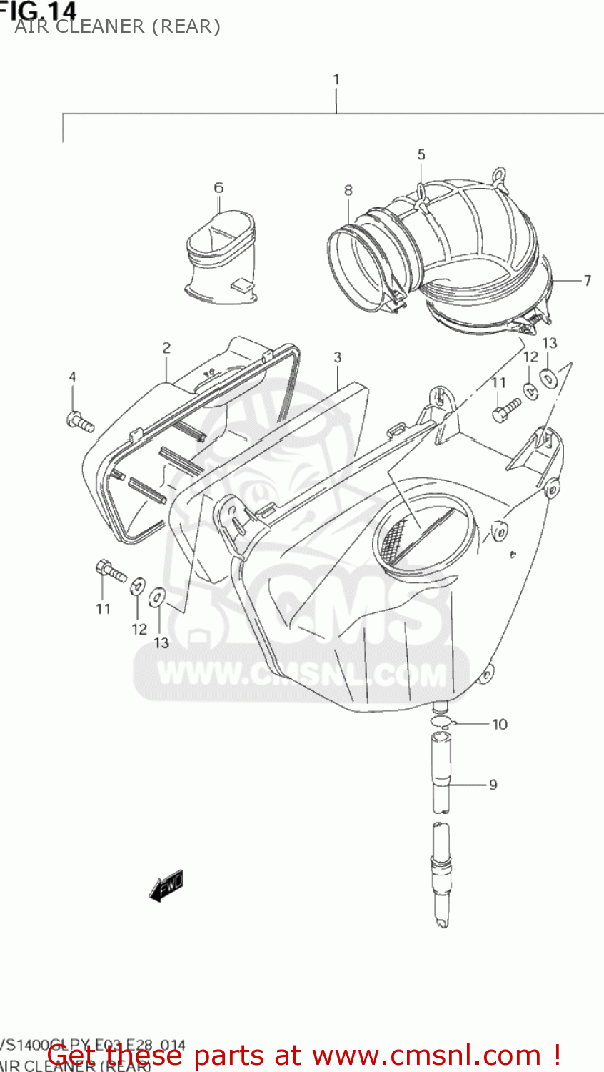 AIR CLEANER (REAR) VS1400GLP INTRUDER 1997 (V) USA (E03)
