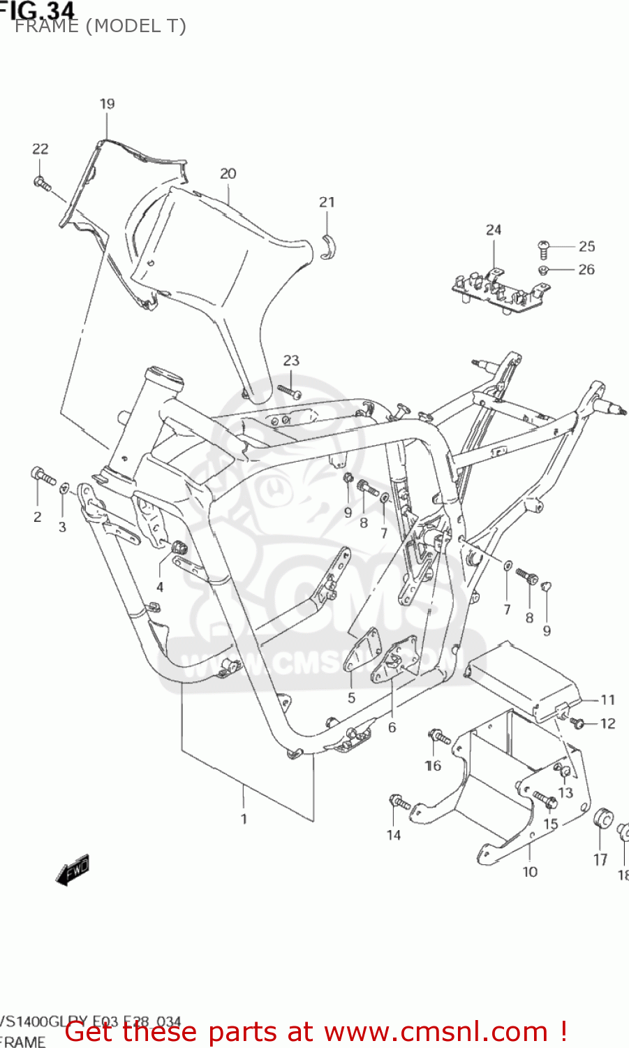 FRAME (MODEL T) VS1400GLP INTRUDER 1997 (V) USA (E03)