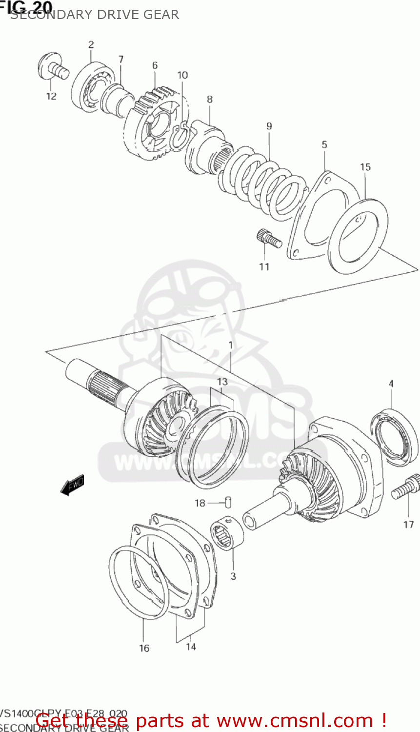 SECONDARY DRIVE GEAR VS1400GLP INTRUDER 1997 (V) USA (E03)