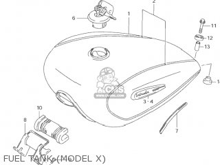 FUEL TANK (MODEL X) - VS1400GLP INTRUDER 1997 (V) USA (E03)