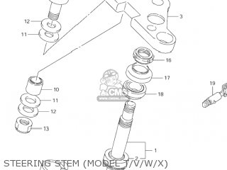 STEERING STEM (MODEL T/V/W/X) - VS1400GLP INTRUDER 1997 (V) USA (E03)
