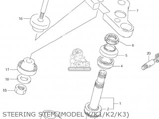 STEERING STEM (MODEL Y/K1/K2/K3) - VS1400GLP INTRUDER 1997 (V) USA (E03)