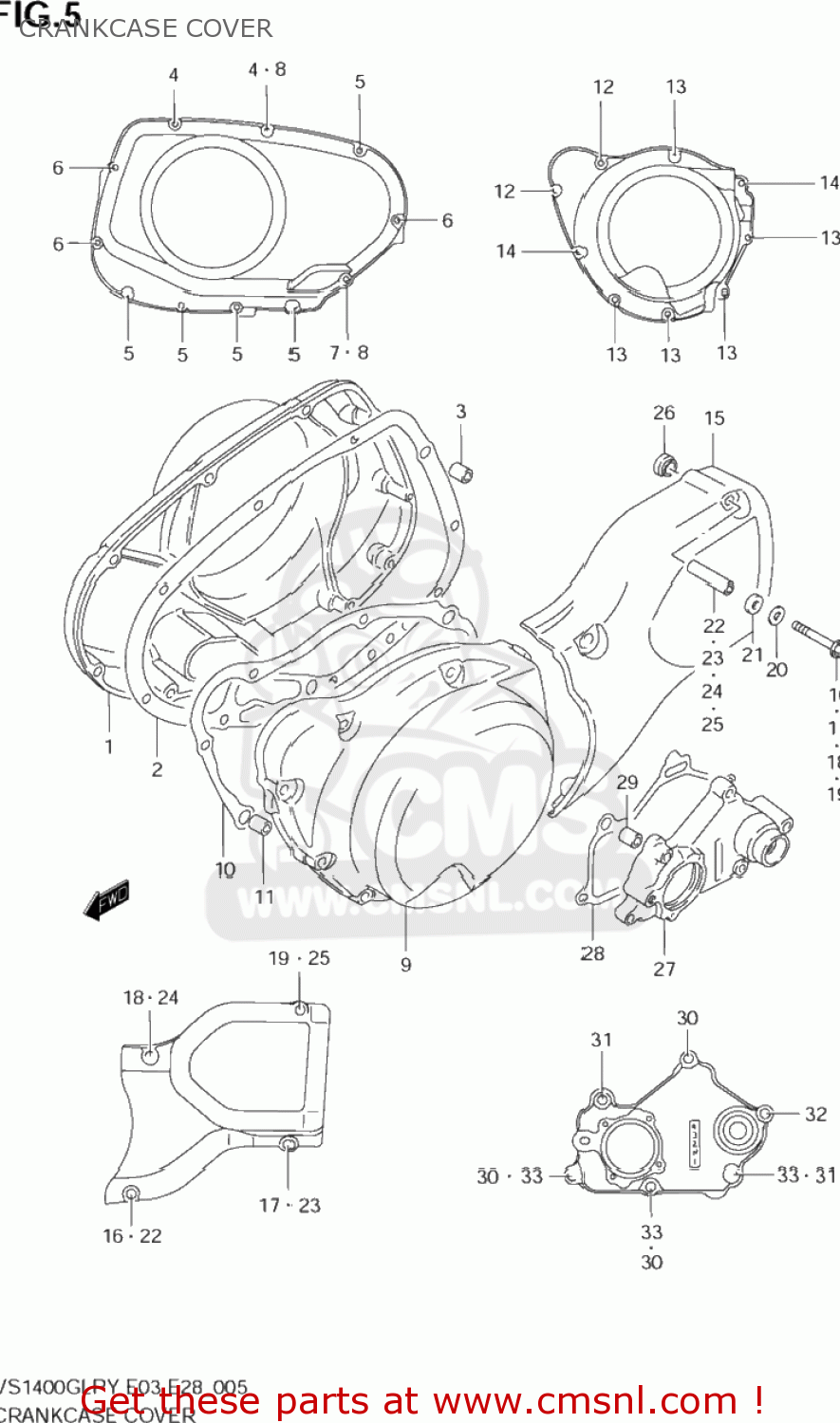 CRANKCASE COVER VS1400GLP INTRUDER 1998 (W) USA (E03)
