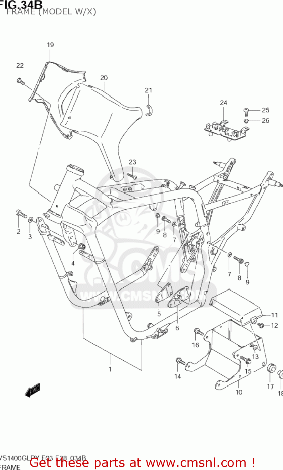 FRAME (MODEL W/X) VS1400GLP INTRUDER 1998 (W) USA (E03)