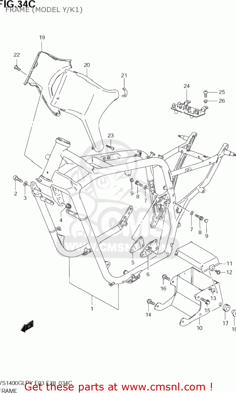 FRAME (MODEL Y/K1) VS1400GLP INTRUDER 1998 (W) USA (E03)