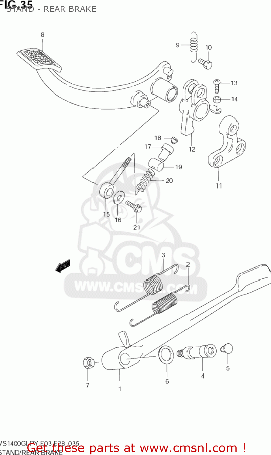 STAND - REAR BRAKE VS1400GLP INTRUDER 1998 (W) USA (E03)