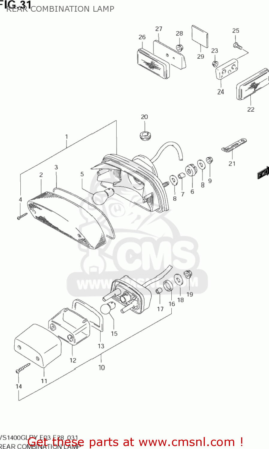 REAR COMBINATION LAMP VS1400GLP INTRUDER 1999 (X) USA (E03)