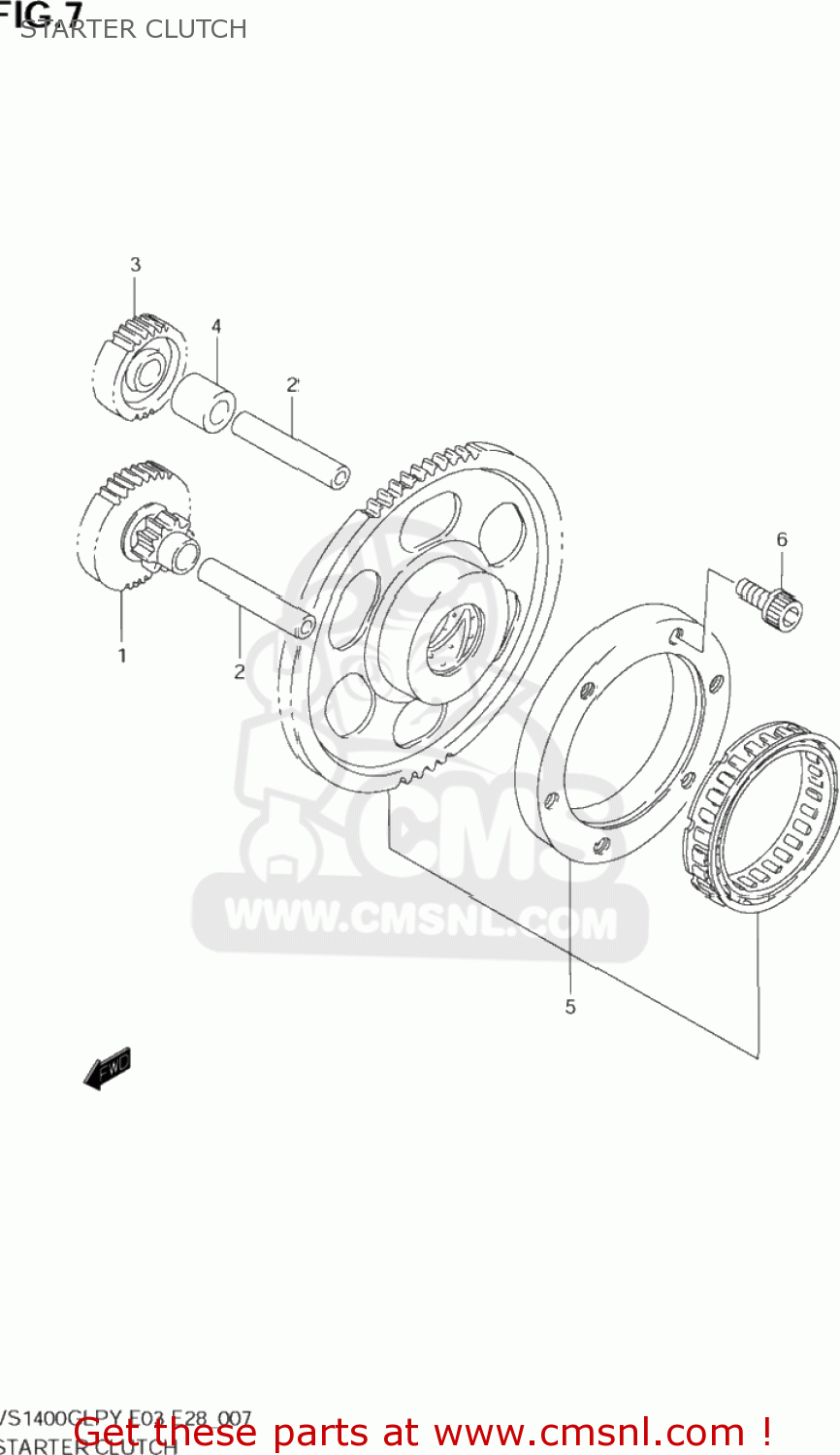 STARTER CLUTCH VS1400GLP INTRUDER 1999 (X) USA (E03)