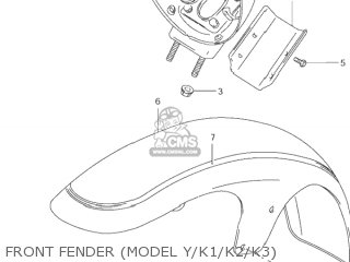 FRONT FENDER (MODEL Y/K1/K2/K3) - VS1400GLP INTRUDER 1999 (X) USA (E03)