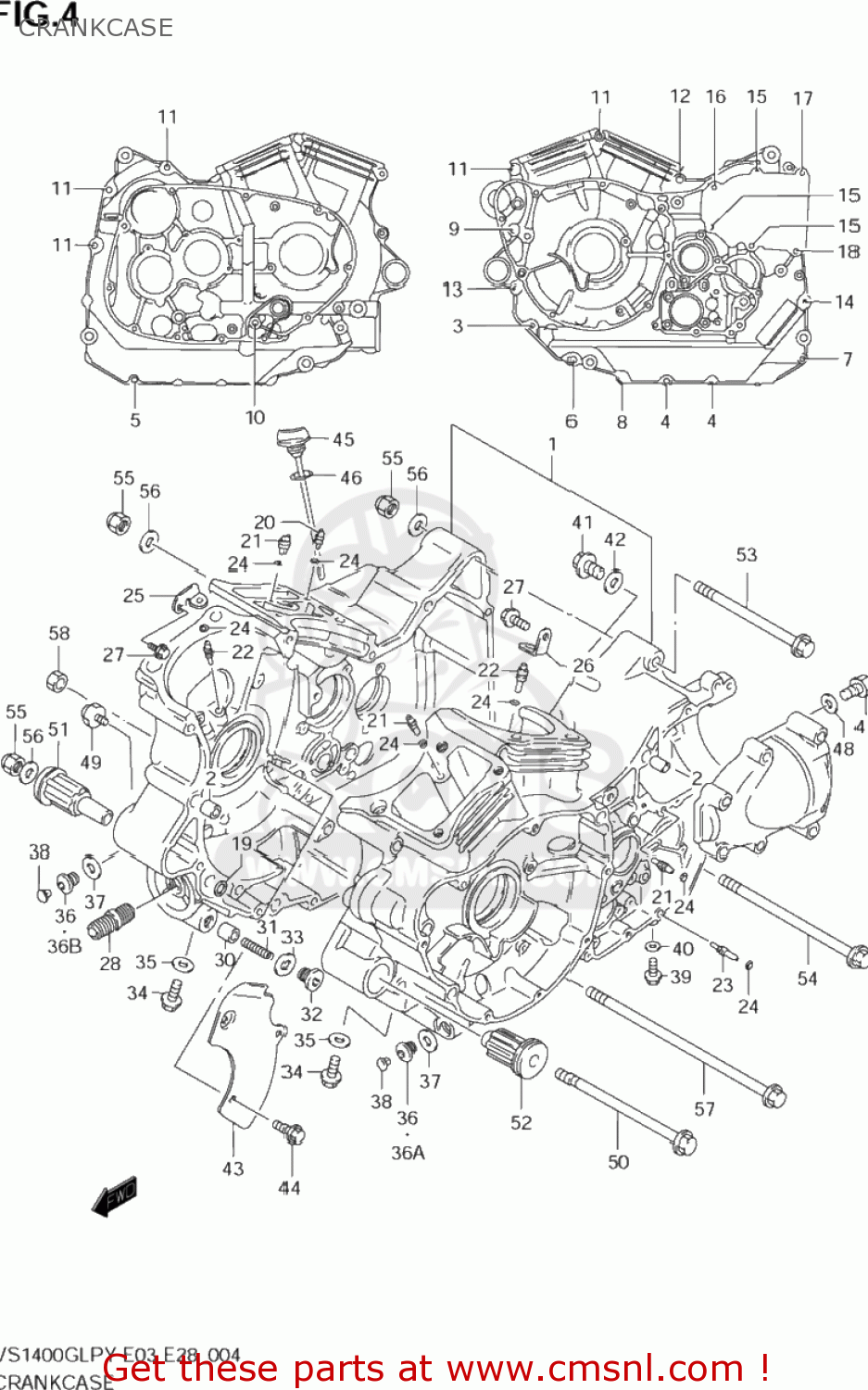 CRANKCASE VS1400GLP INTRUDER 2000 (Y) USA (E03)