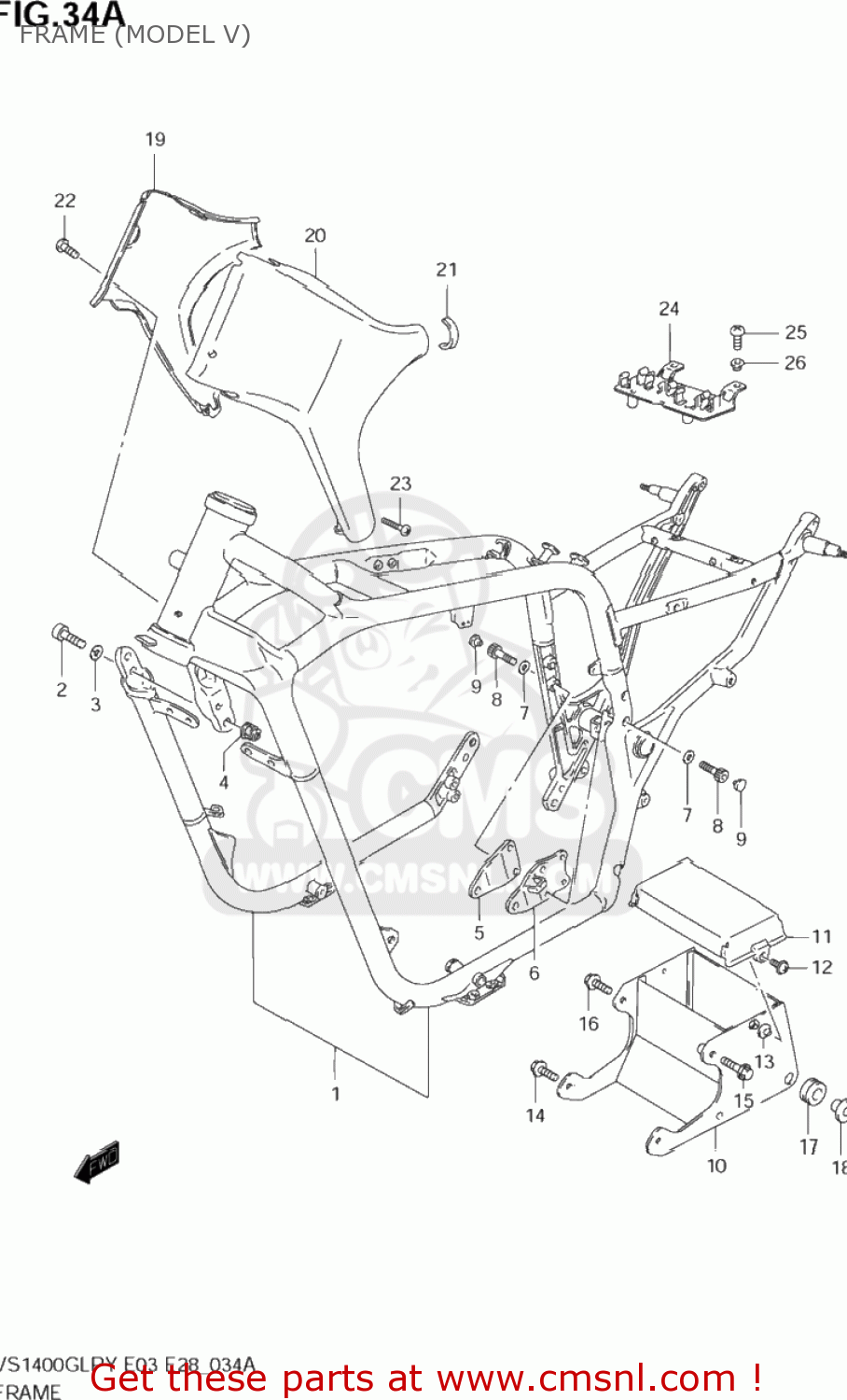 FRAME (MODEL V) VS1400GLP INTRUDER 2000 (Y) USA (E03)