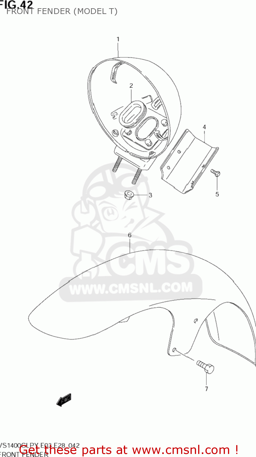 FRONT FENDER (MODEL T) VS1400GLP INTRUDER 2000 (Y) USA (E03)