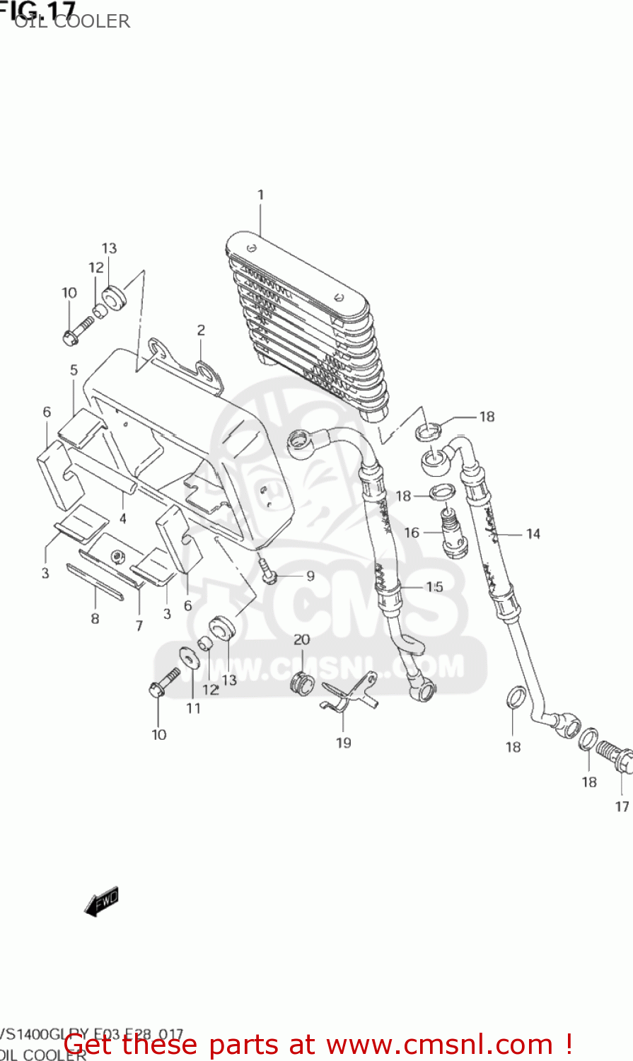OIL COOLER VS1400GLP INTRUDER 2000 (Y) USA (E03)