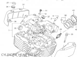 CYLINDER HEAD (REAR) - VS1400GLP INTRUDER 2000 (Y) USA (E03)