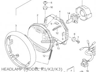 HEADLAMP (MODEL K1/K2/K3) - VS1400GLP INTRUDER 2000 (Y) USA (E03)