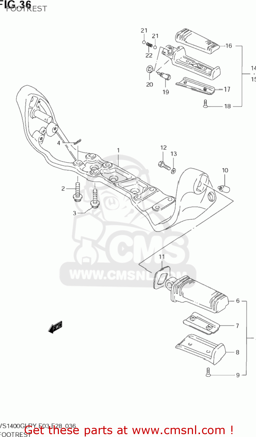 FOOTREST VS1400GLP INTRUDER 2001 (K1) USA (E03)