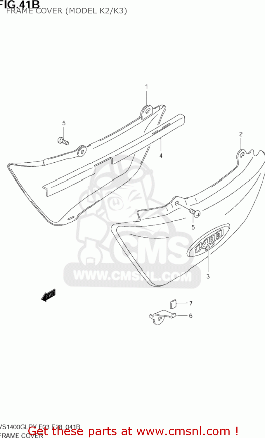FRAME COVER (MODEL K2/K3) VS1400GLP INTRUDER 2001 (K1) USA (E03)