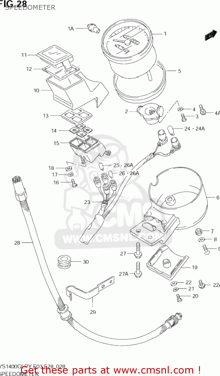 SPEEDOMETER VS1400GLP INTRUDER 2001 (K1) USA (E03)