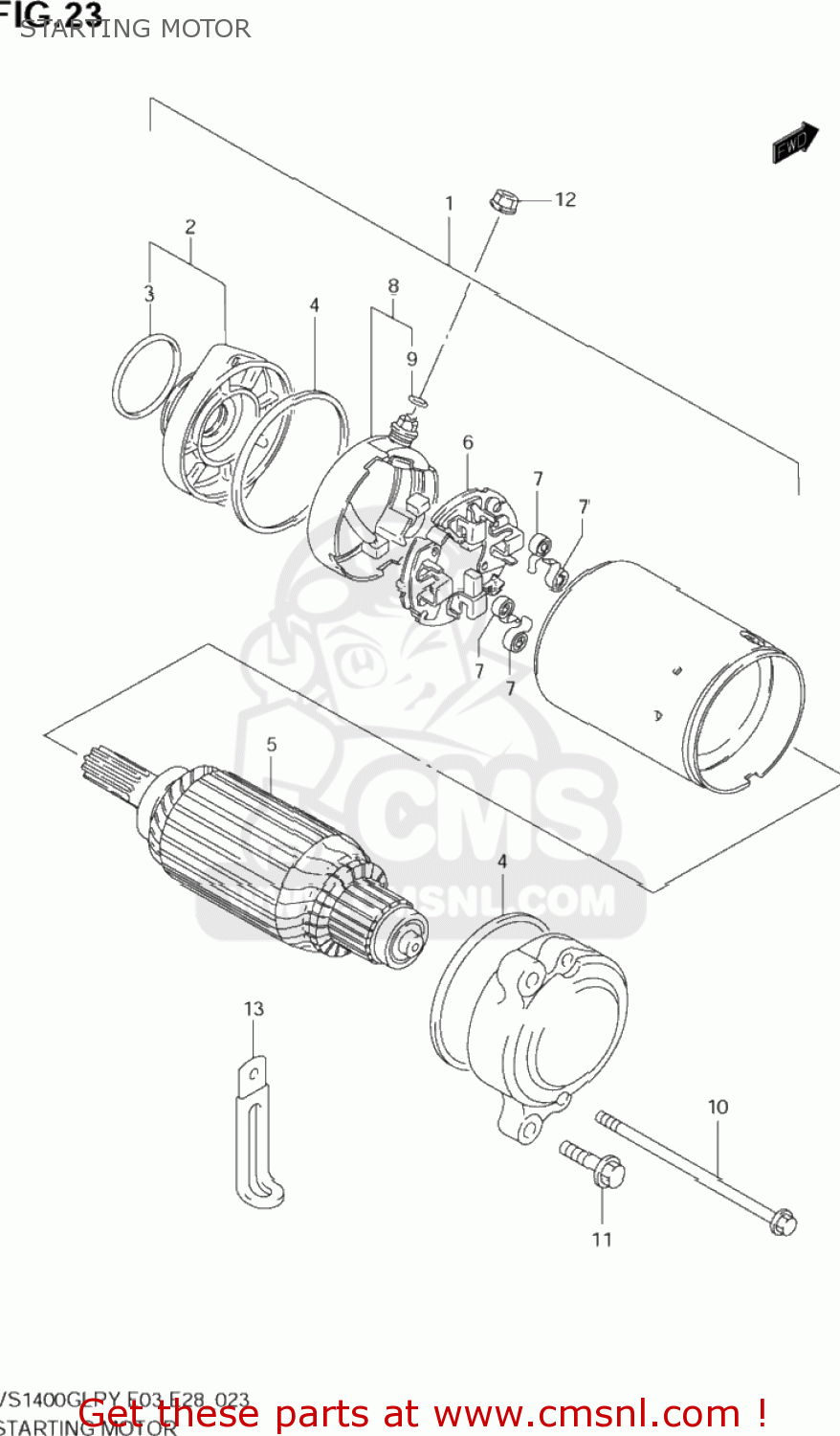 STARTING MOTOR VS1400GLP INTRUDER 2001 (K1) USA (E03)