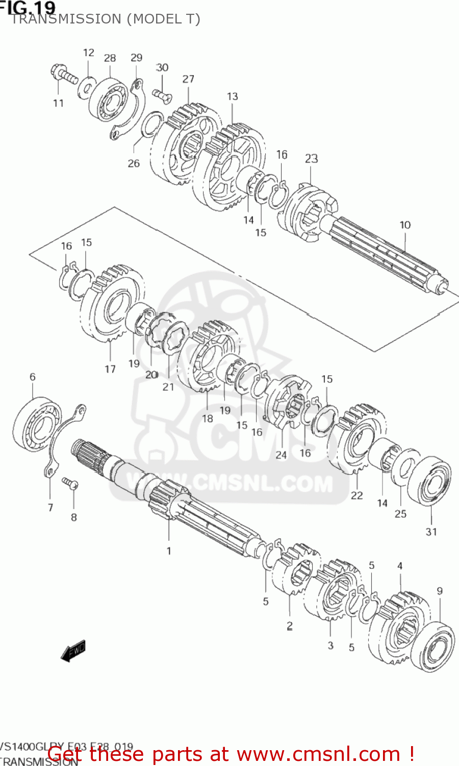 TRANSMISSION (MODEL T) VS1400GLP INTRUDER 2001 (K1) USA (E03)
