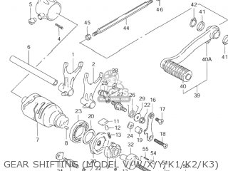 GEAR SHIFTING (MODEL V/W/X/Y/K1/K2/K3) - VS1400GLP INTRUDER 2001 (K1) USA (E03)