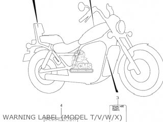 WARNING LABEL (MODEL T/V/W/X) - VS1400GLP INTRUDER 2001 (K1) USA (E03)